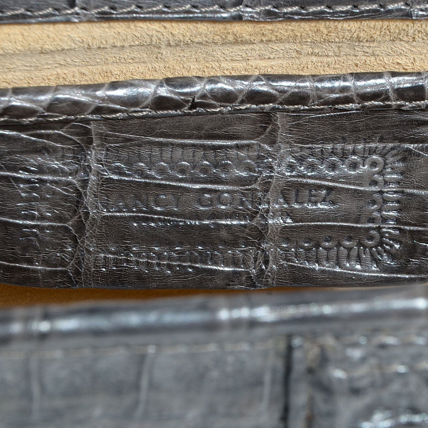 Nancy Gonzalez Crocodile Clutch Grey 6 of 7