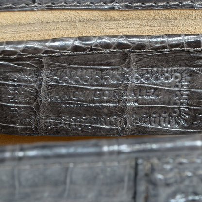 Nancy Gonzalez Crocodile Clutch Grey 6 of 7