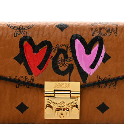MCM Visetos Valentine's Day Large Patricia Wallet On Chain Cognac 9 of 12