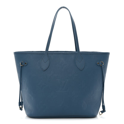 Louis Vuitton Empreinte Monogram Giant Neverfull MM Blue Jean 1 of 9