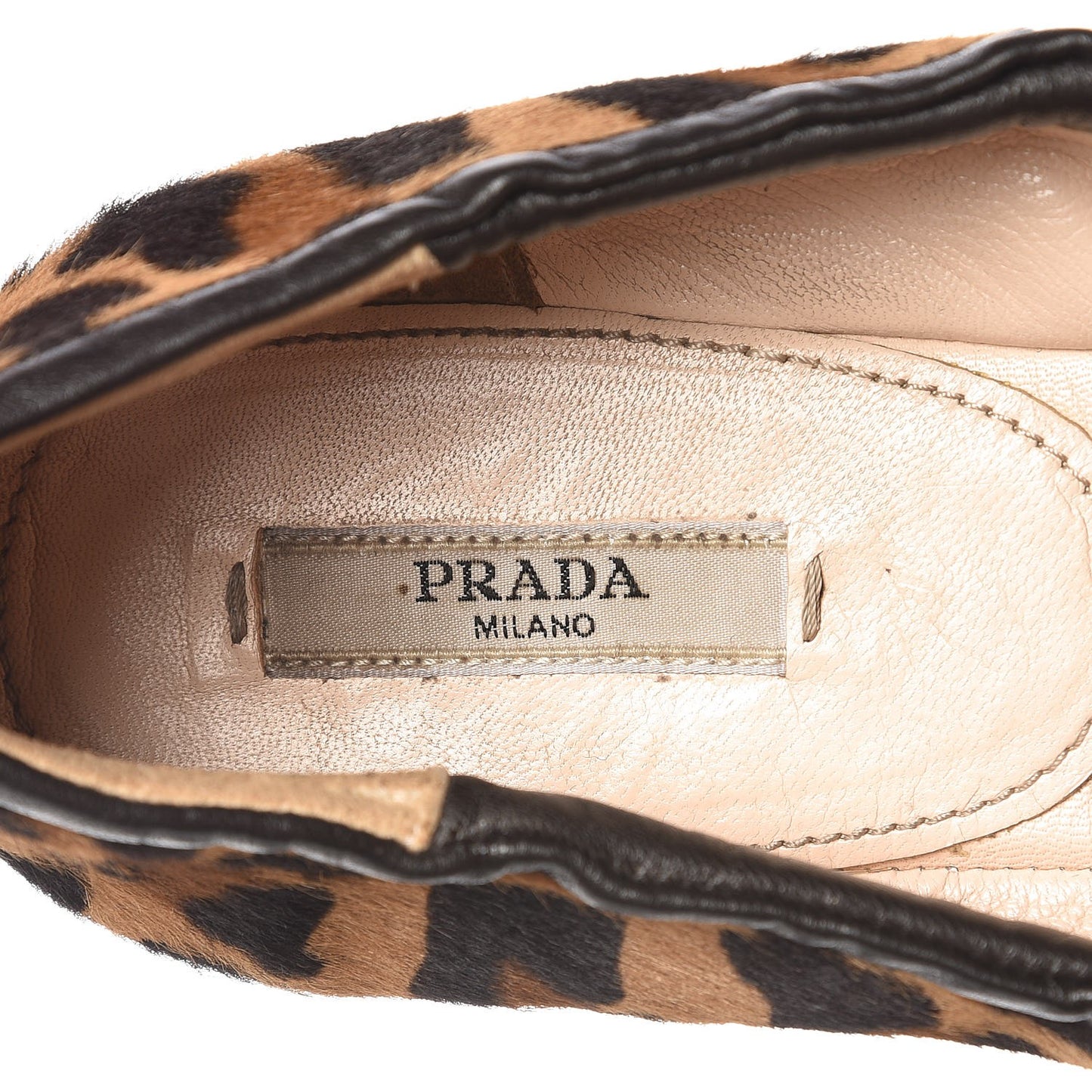 Calf Hair Leopard Print Buckle Ballet Flats 40