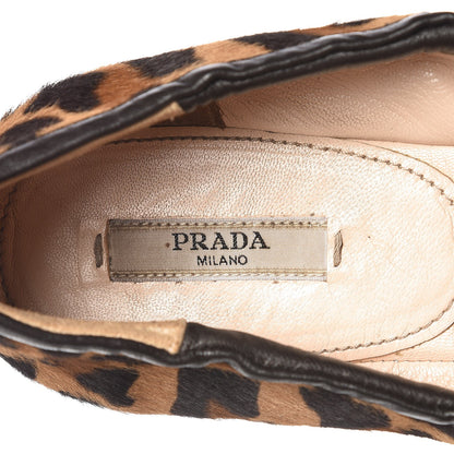 Prada Calf Hair Leopard Print Buckle Ballet Flats 40 10 of 10