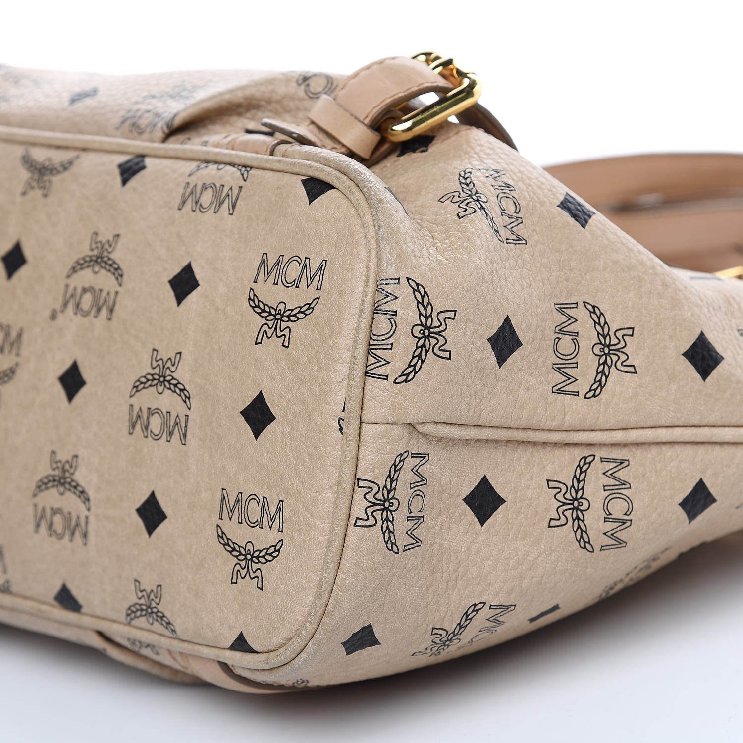 MCM Visetos Medium Essentials Shopper Tote Beige 6 of 17