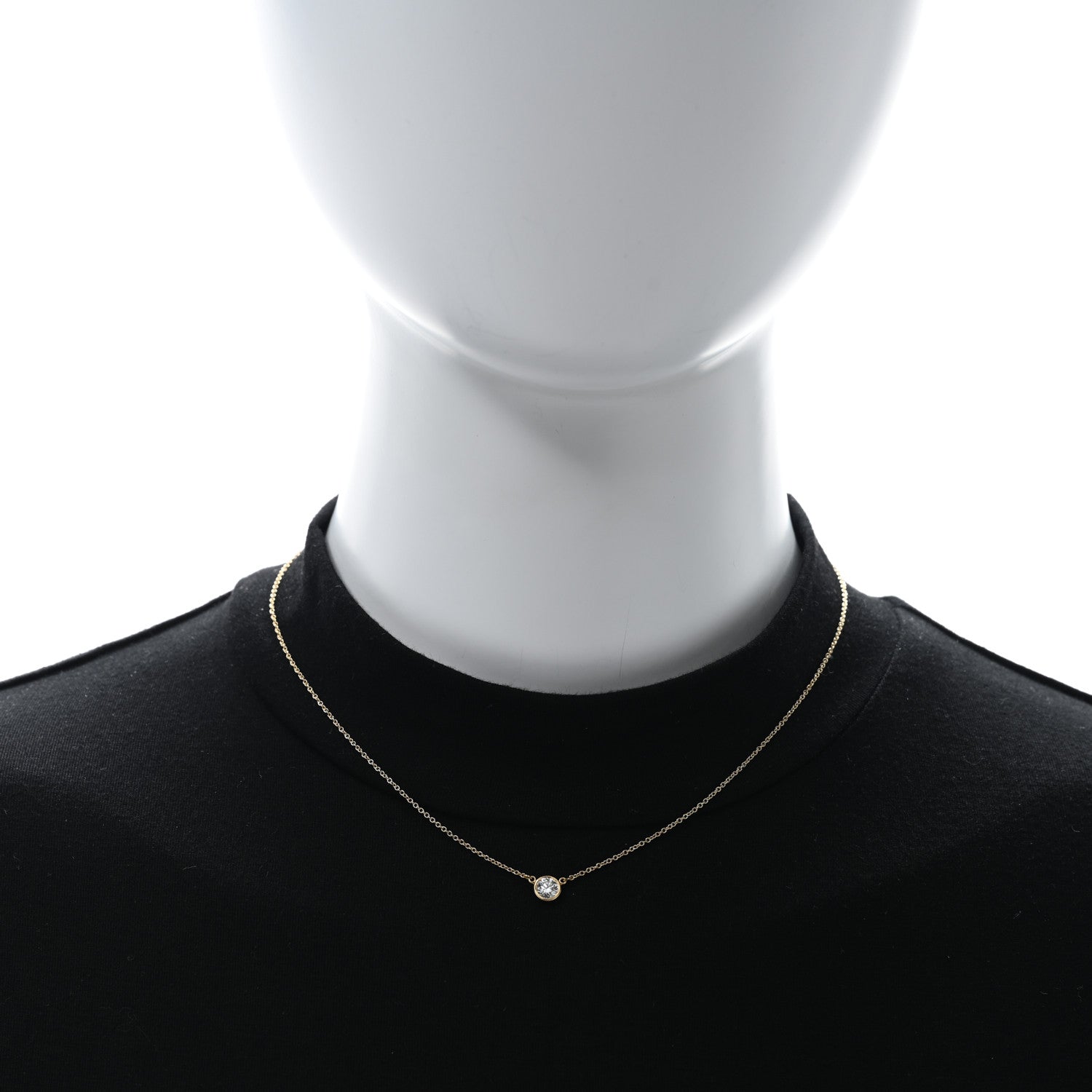 Tiffany 18K Yellow Gold Diamond .44ct Elsa Peretti Diamonds by the Yard Pendant Necklace 3 of 4