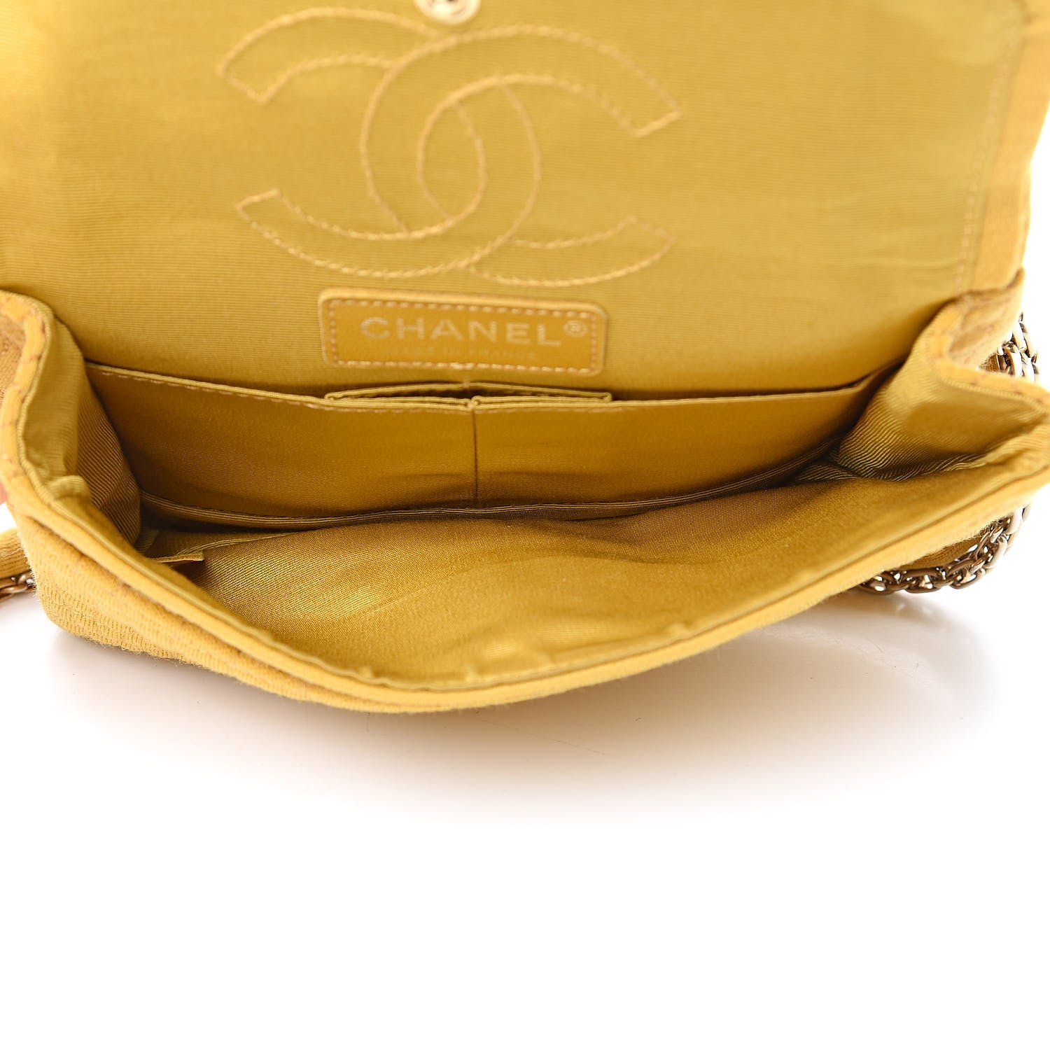 Chanel Jersey Crocodile Reissue Flap Yellow 5 of 12