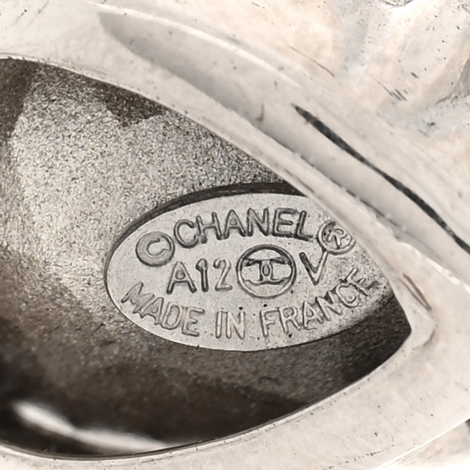 Chanel Crystal CC Tear Drop Earrings Silver 4 of 4