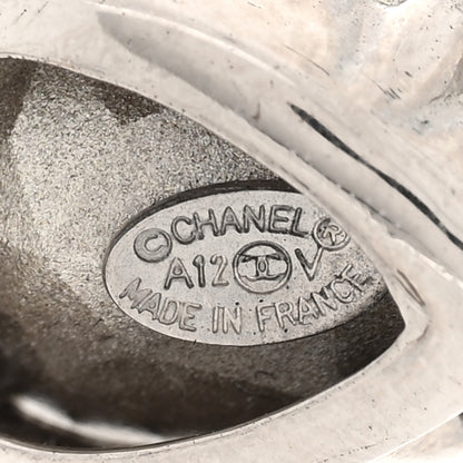 Chanel Crystal CC Tear Drop Earrings Silver 4 of 4