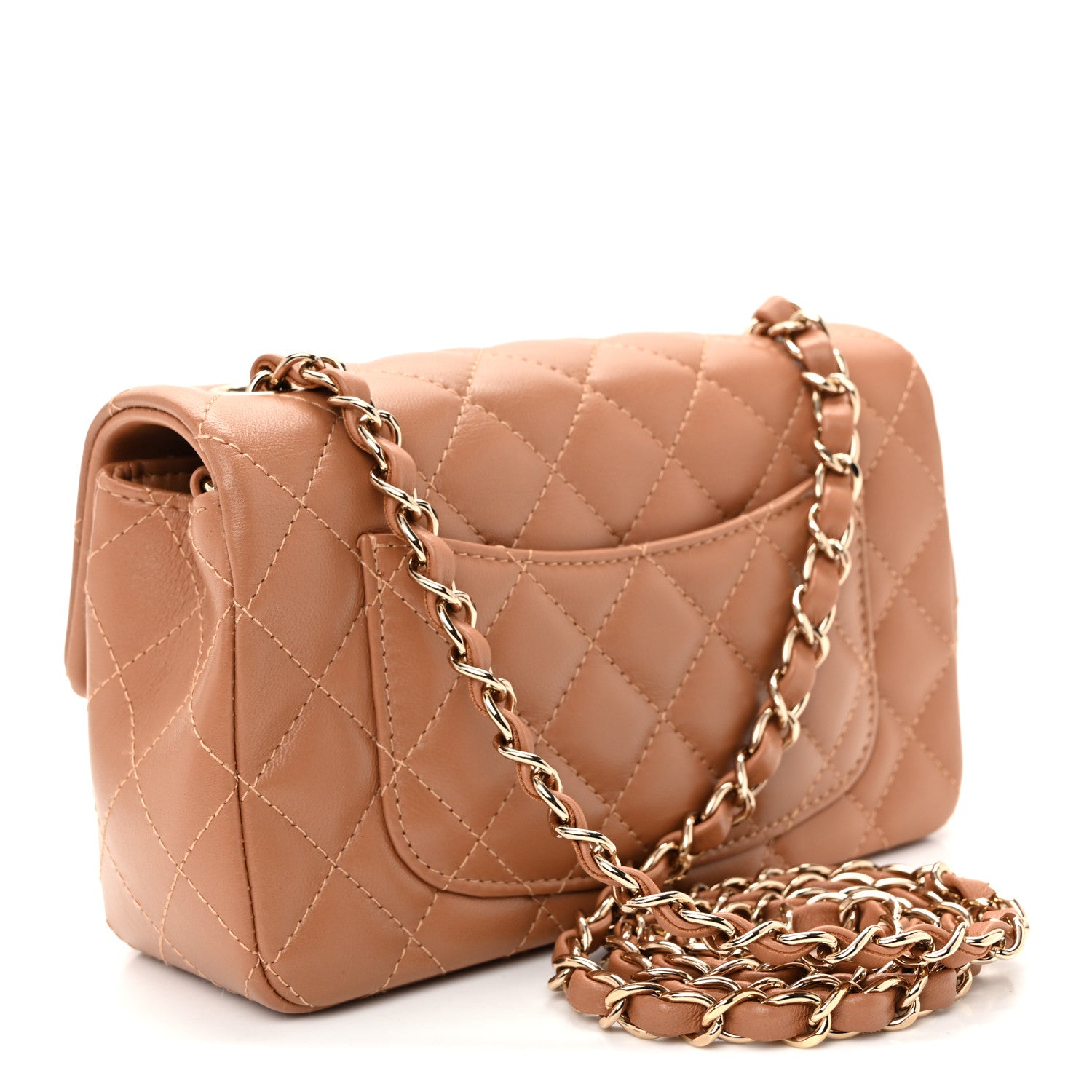 Chanel Lambskin Quilted Mini Rectangular Flap Brown 3 of 10