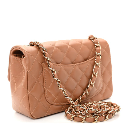 Chanel Lambskin Quilted Mini Rectangular Flap Brown 3 of 10