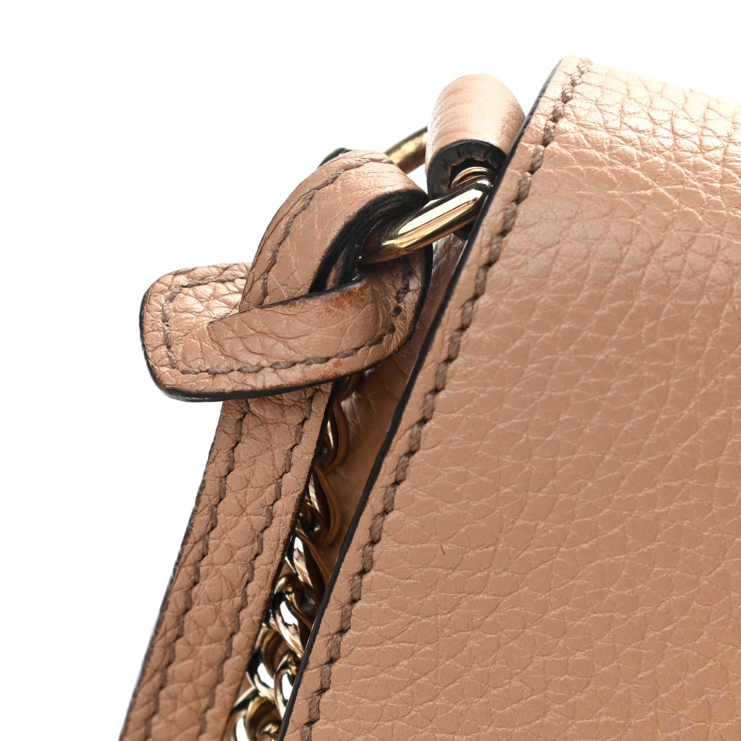 Gucci Pebbled Calfskin Medium Soho Flap Crossbody Camelia 8 of 10