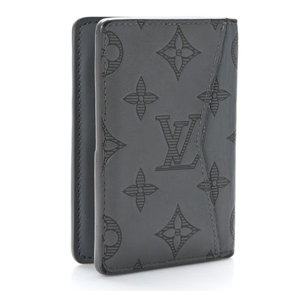 Louis Vuitton Calfskin Monogram Shadow Pocket Organizer Anthracite Gray 3 of 7