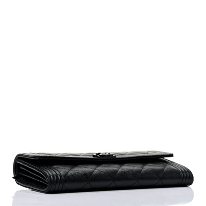 Chanel Caviar Quilted Boy Flap Wallet So Black 3 of 4