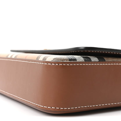 Burberry Calfskin Vintage Check New Hampshire Bag Archive Beige Tan 9 of 9
