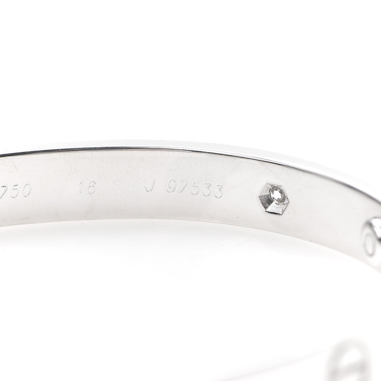 Cartier 18K White Gold 6 Diamond LOVE Bracelet 16 5 of 5