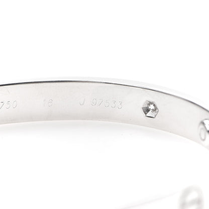 Cartier 18K White Gold 6 Diamond LOVE Bracelet 16 5 of 5