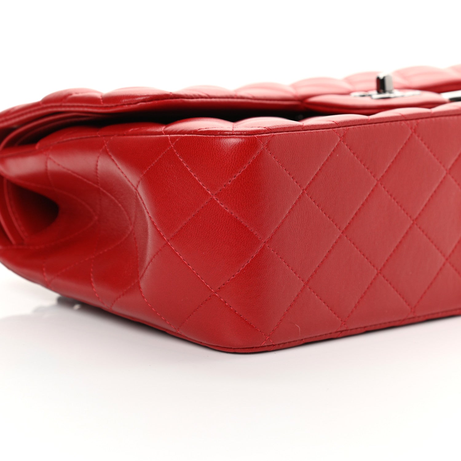 Chanel Lambskin Quilted Jumbo Double Flap Red 9 of 13