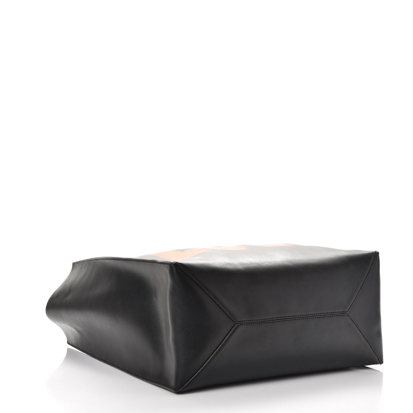 Calfskin Love Print Shopper Tote Black