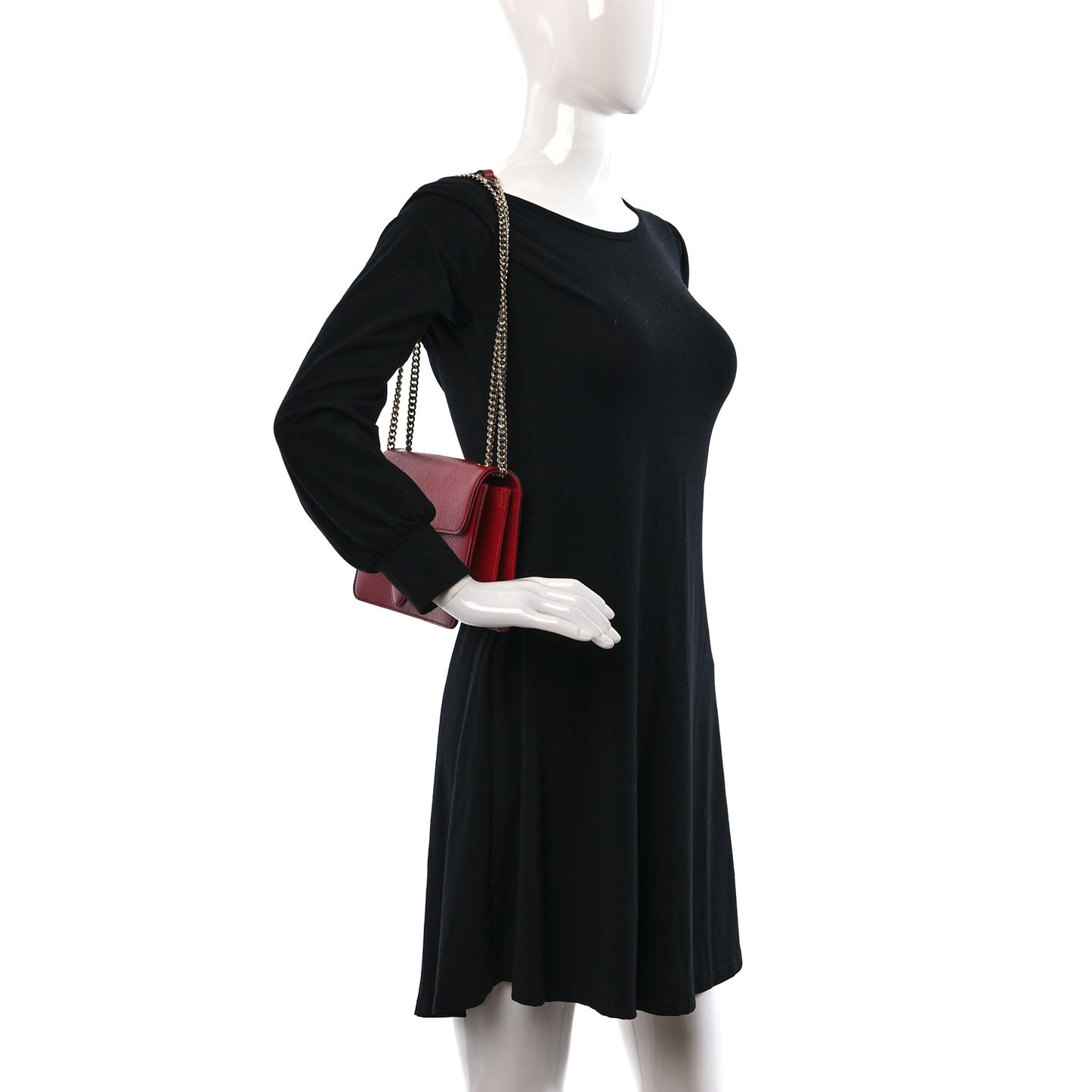 Dollar Calfskin Small Interlocking G Shoulder Bag Red