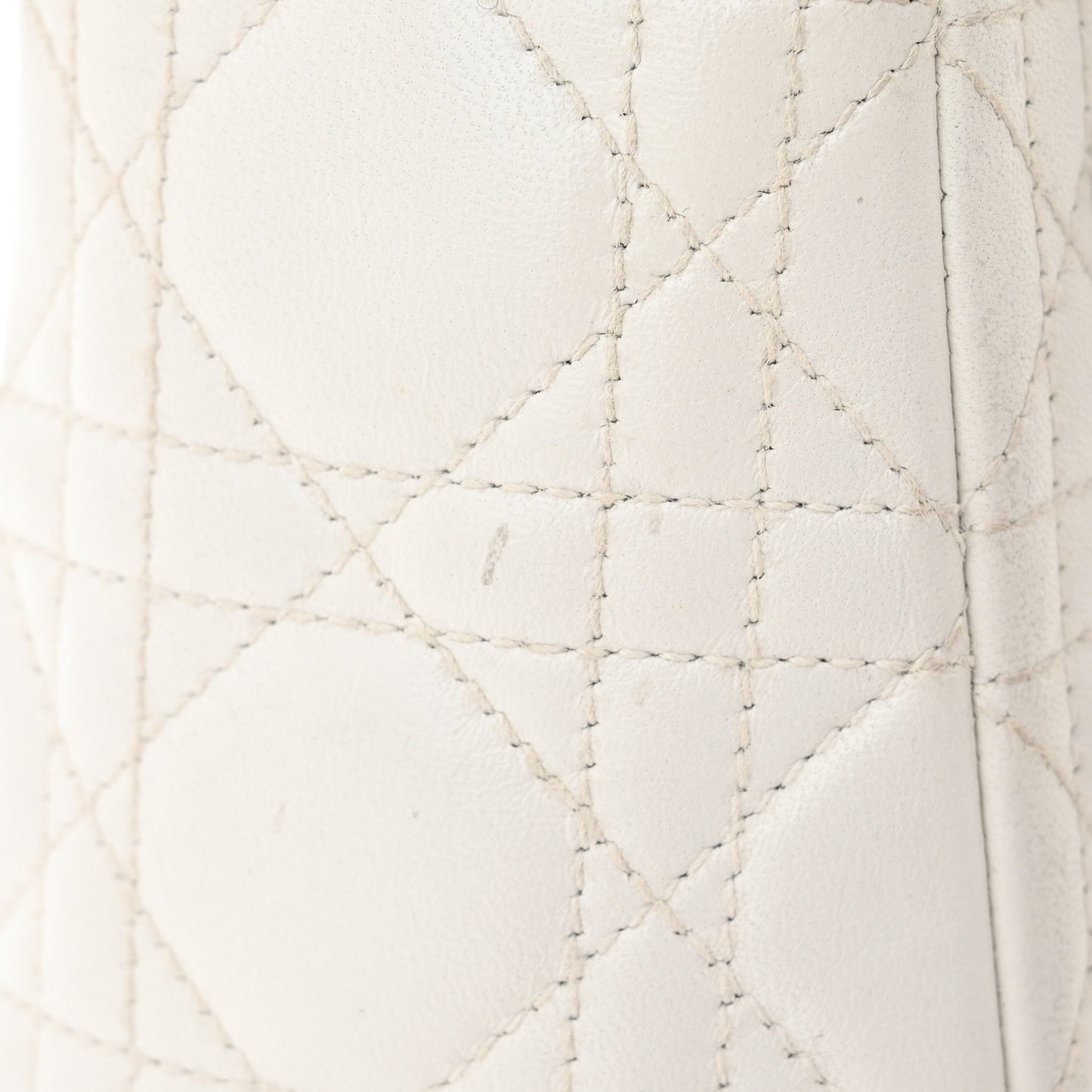 Lambskin Cannage Medium Lady Dior White