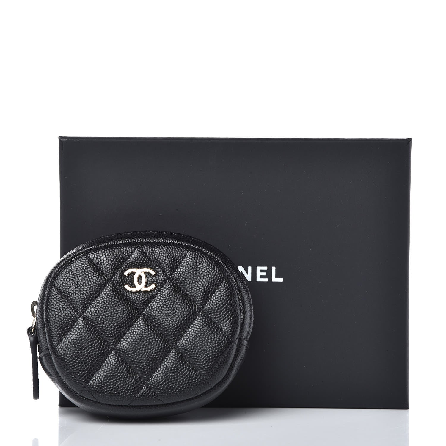 Chanel Caviar Quilted Zip Around Classic Coin Purse Black 8 of 8