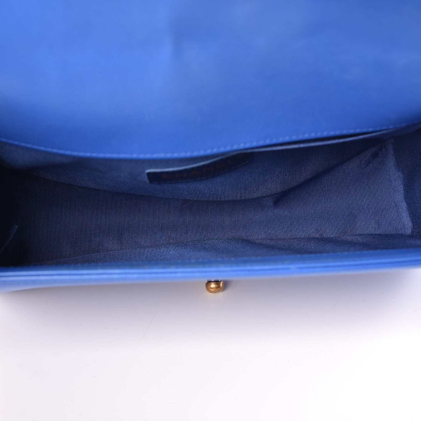 Lambskin Quilted Medium Boy Flap Blue
