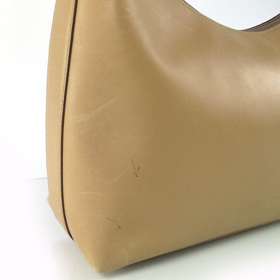 Leather Large Tote Beige