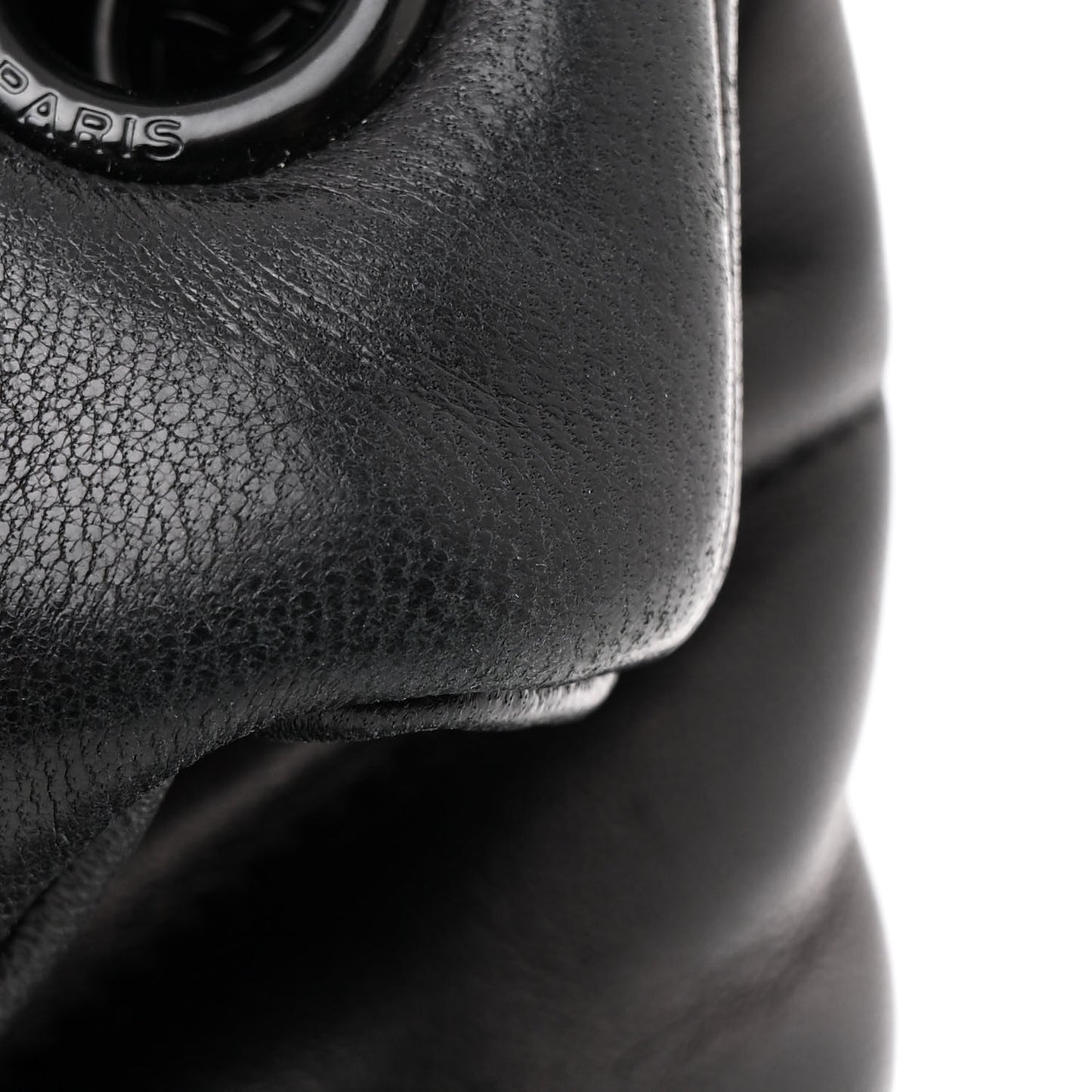 Lambskin Quilted Monogram Monochrome Medium Loulou Puffer Chain Satchel Black