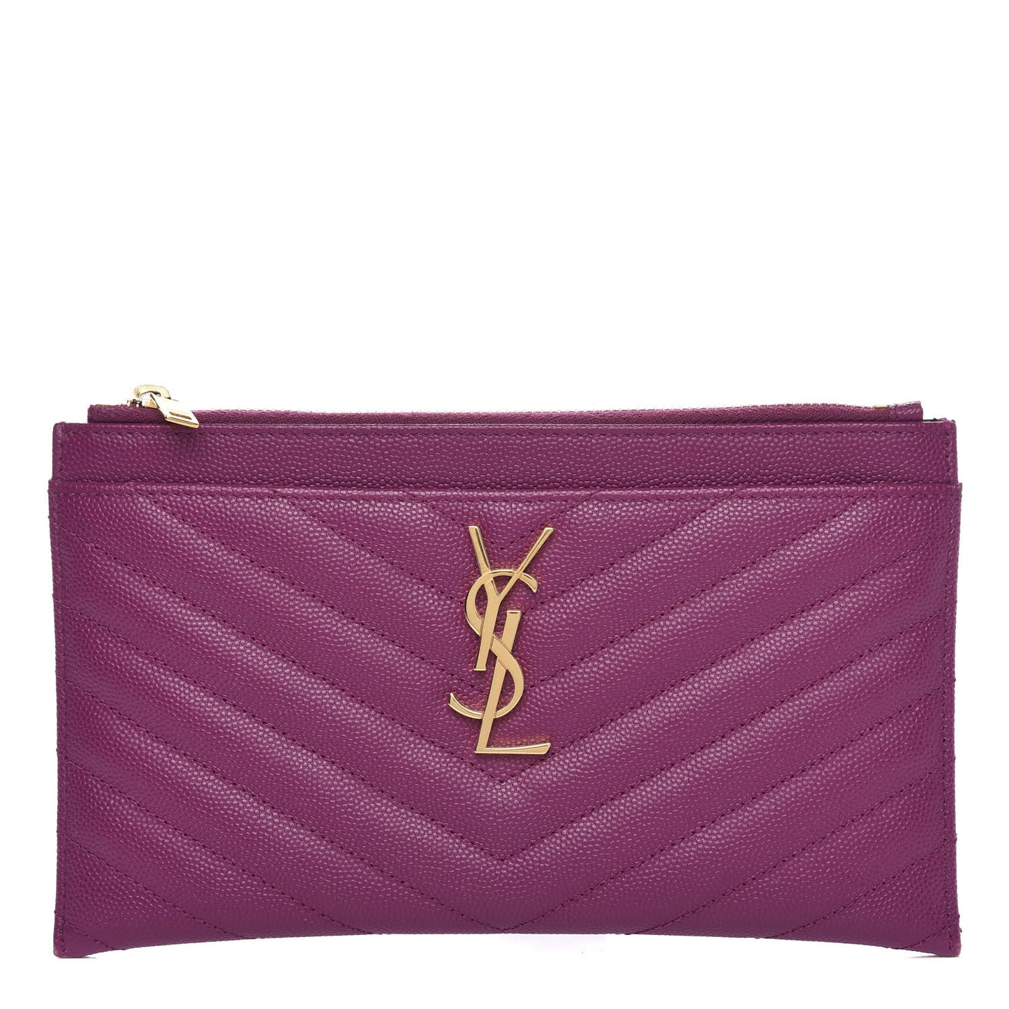 Grain De Poudre Chevron Monogram Bill Pouch Dark Grape