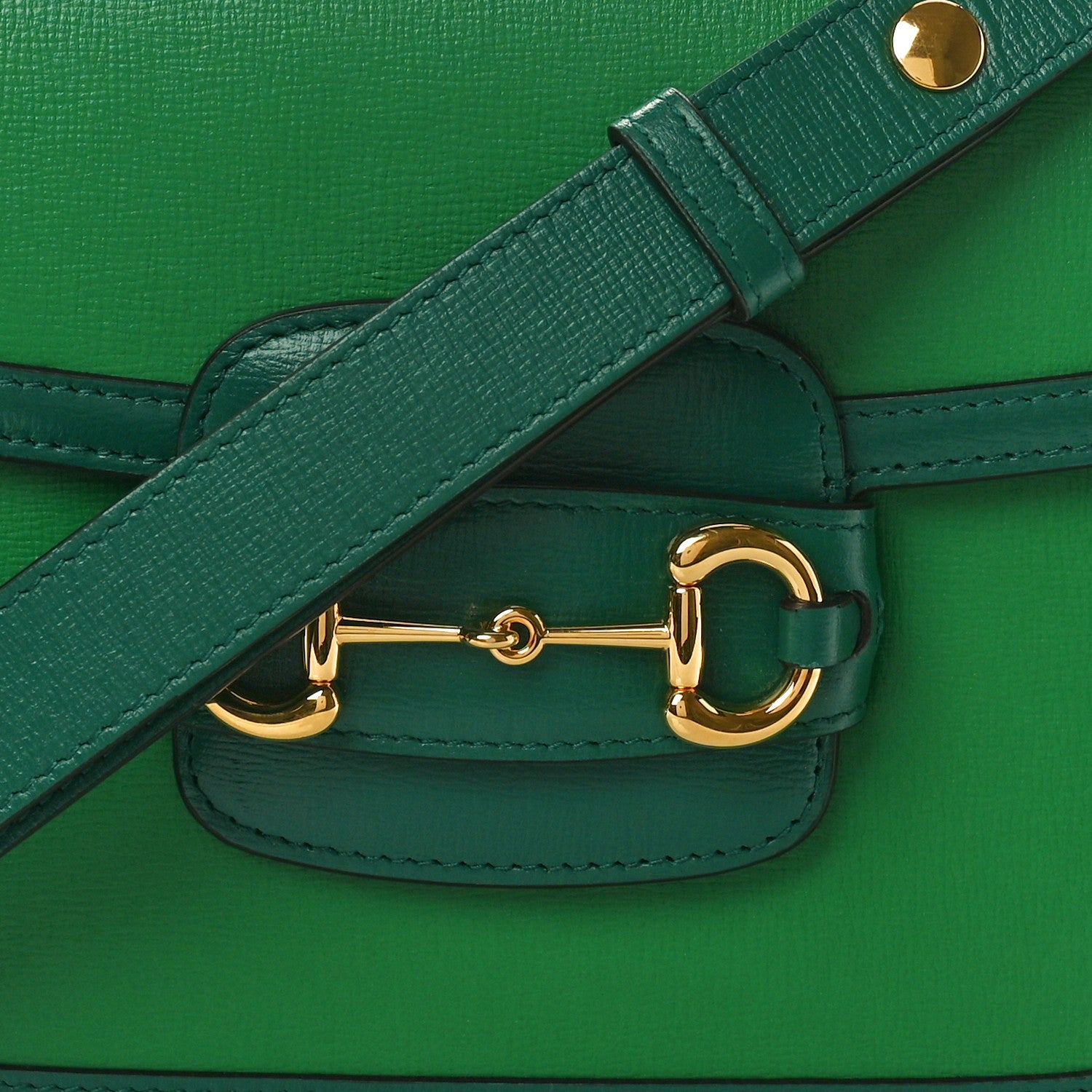 Gucci Azalea Calfskin Horsebit 1955 Shoulder Bag New Shamarock Emerald 7 of 9