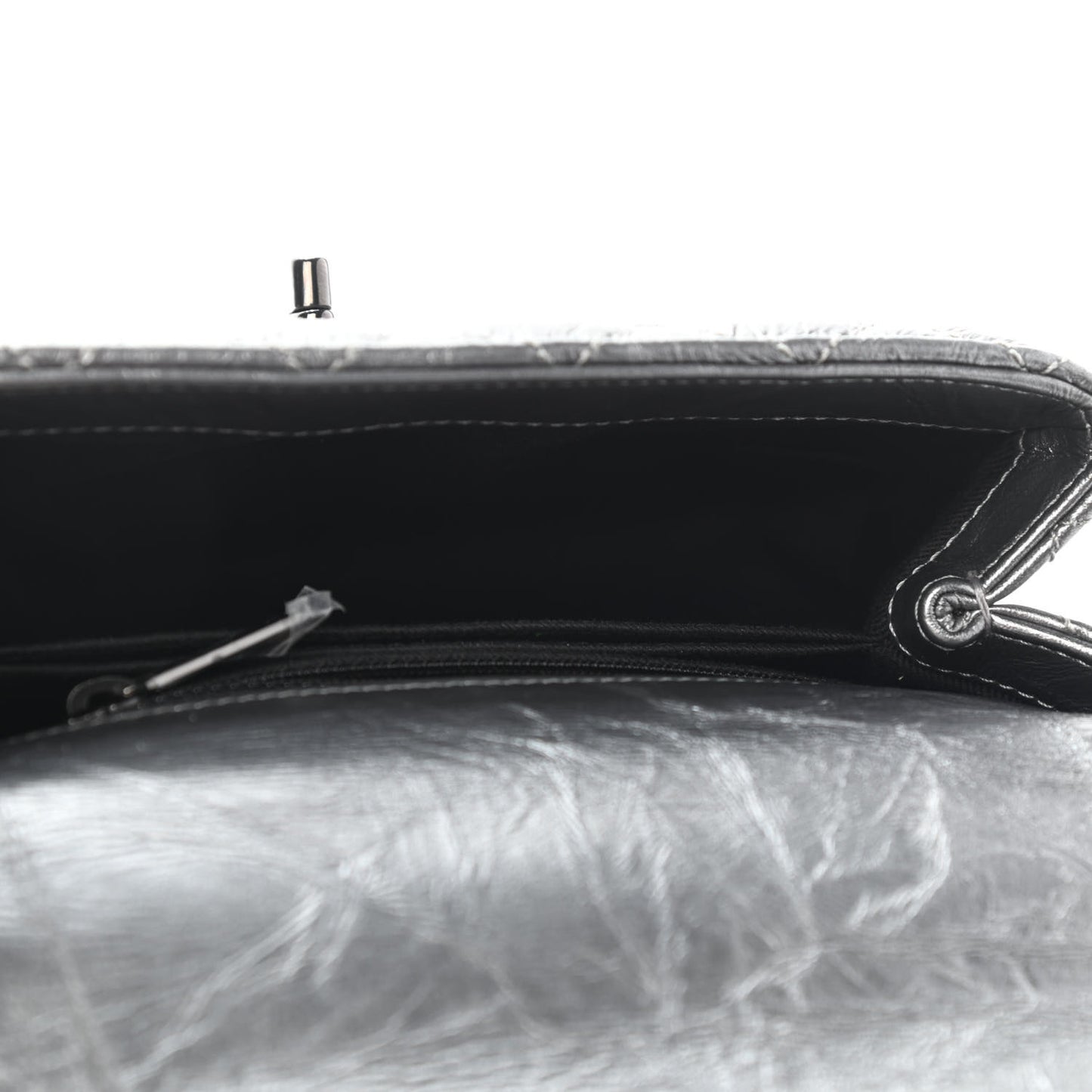 Aged Calfskin Quilted Mini Coco Handle Flap Charcoal