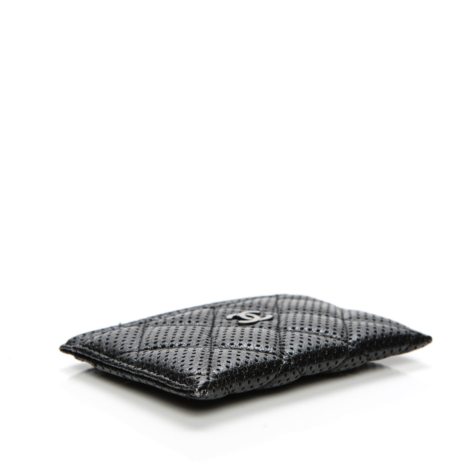 Chanel Perforated Lambskin Quilted Card Holder Black 4 of 9