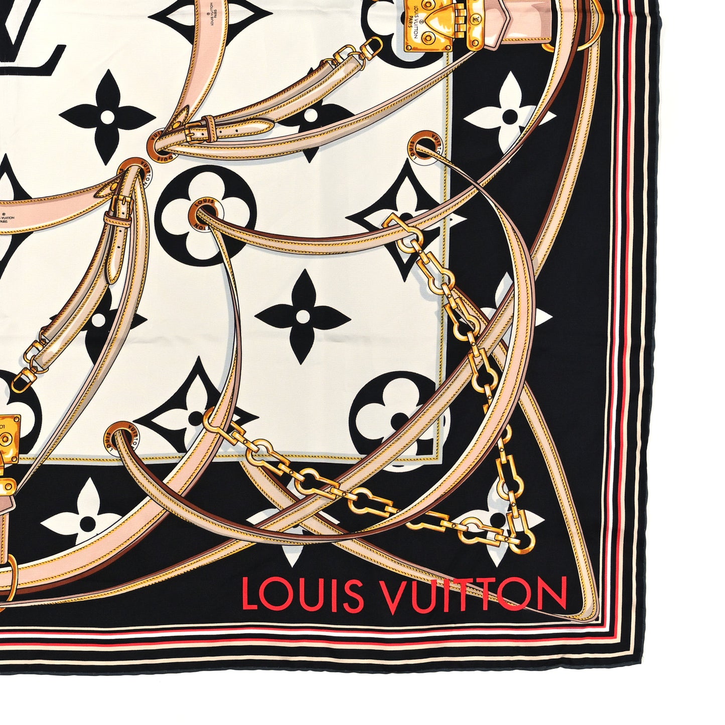 Silk Monogram Ultimate Square 90 Scarf Black