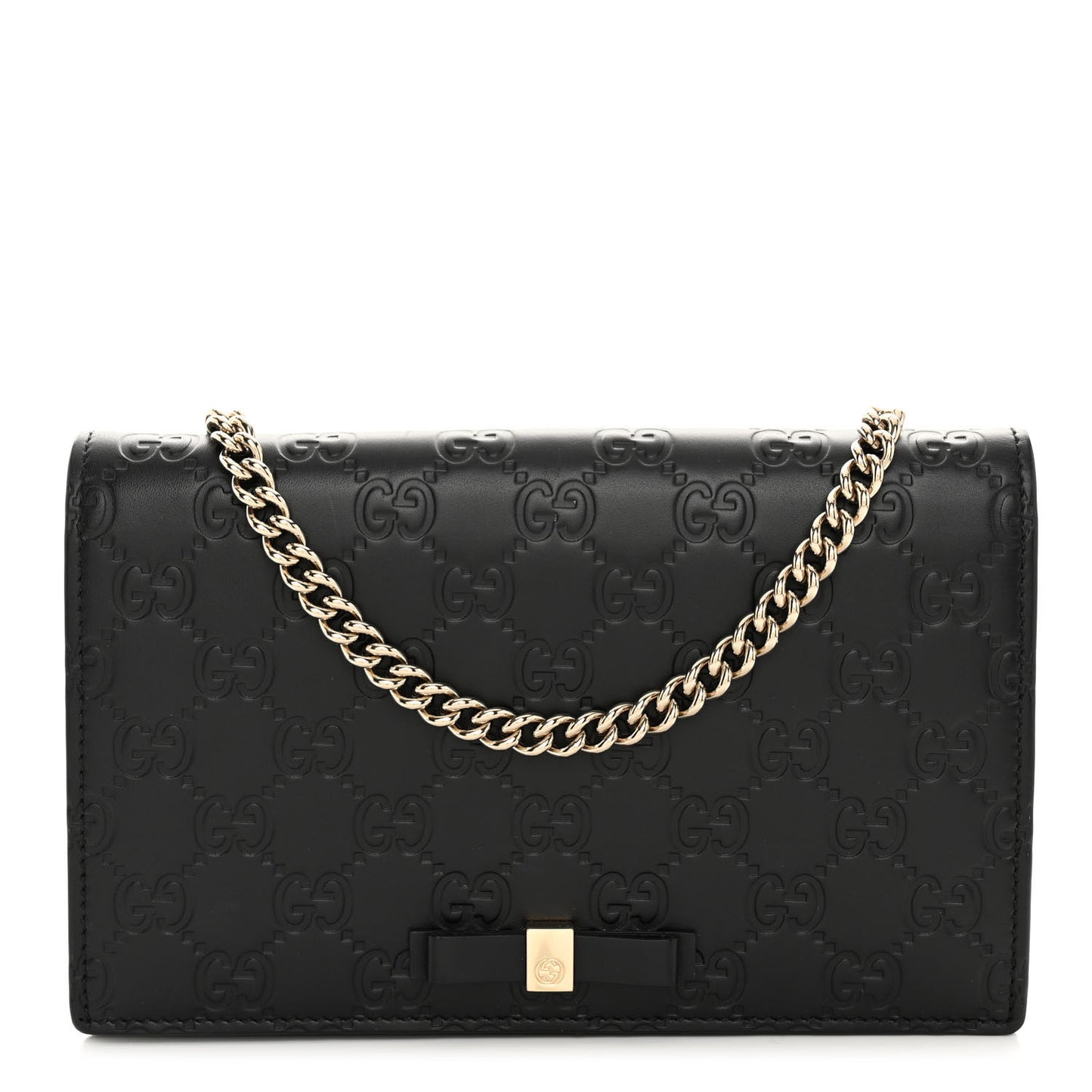 Guccissima Signature Bowy Chain Wallet Black