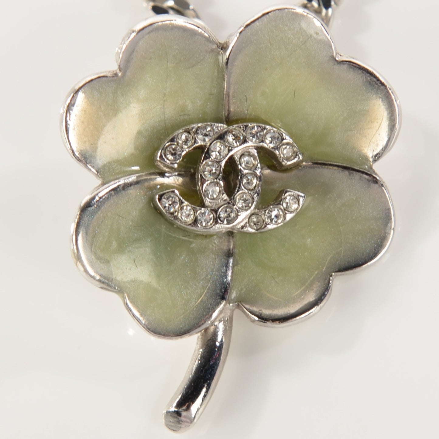 Crystal CC Clover Necklace Silver