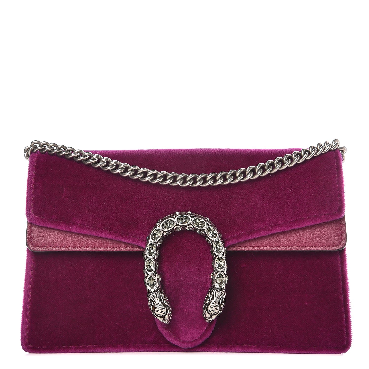 Gucci Velvet Super Mini Dionysus Shoulder Bag Fuchsia Violet Cyclamen 3 of 15