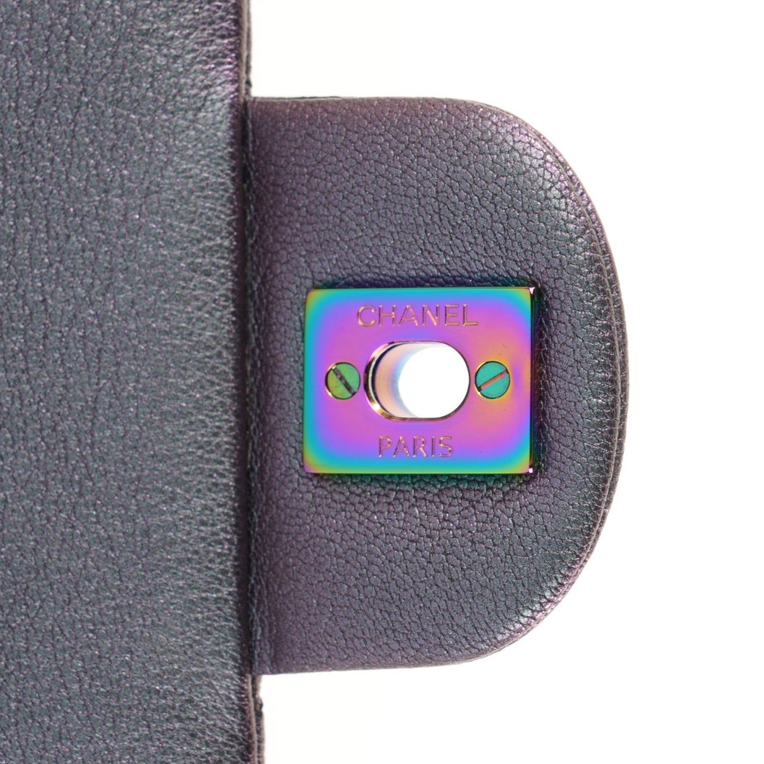 Chanel Iridescent Goatskin Quilted Medium Flap Purple 5 of 9