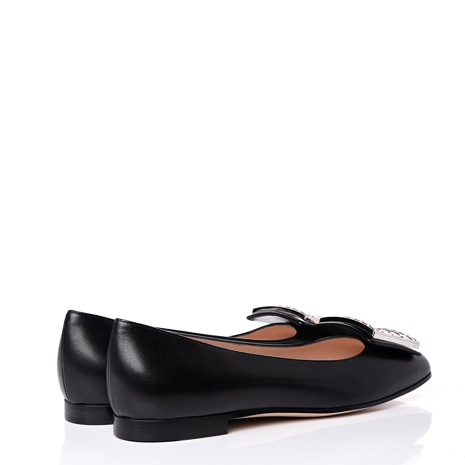 Gucci Malaga Kid Crystal Square G Madelyn Ballet Flats 36 Black 4 of 11