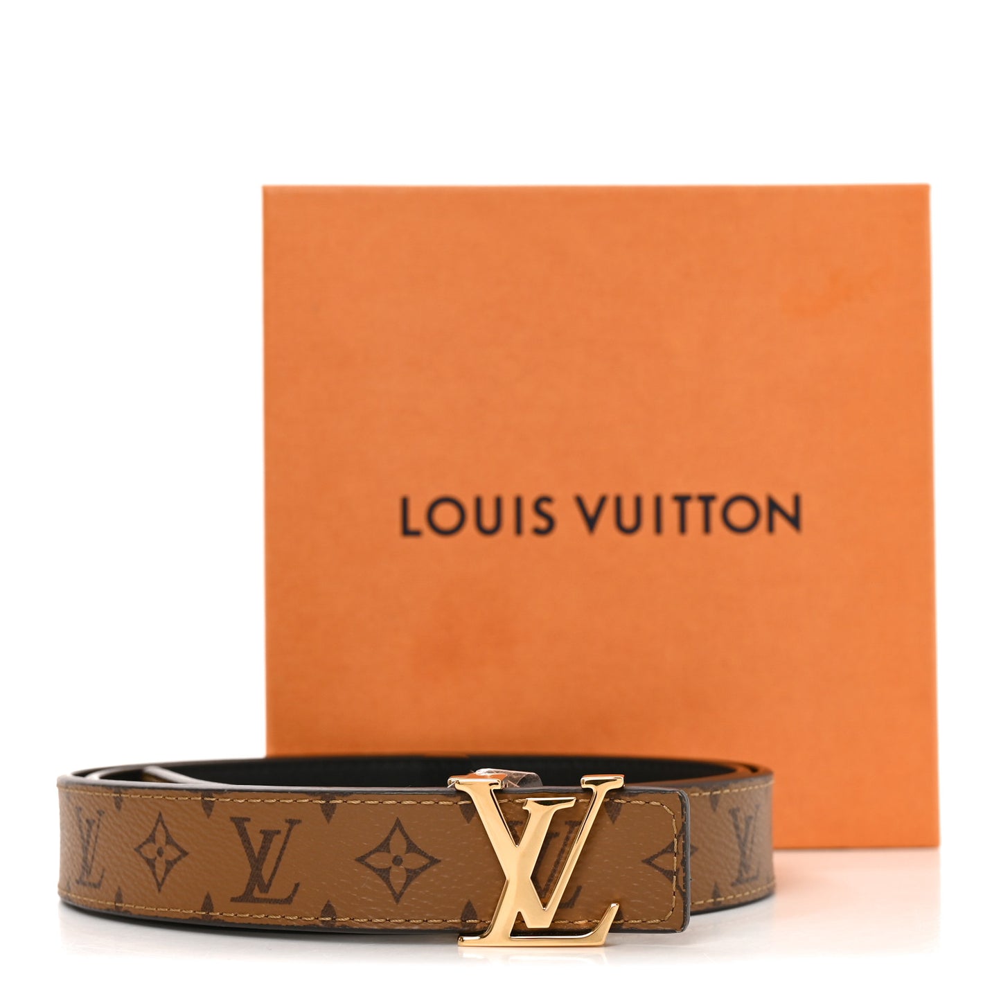 Reverse Monogram 35mm LV Initiales Reversible Belt 90 36 Black
