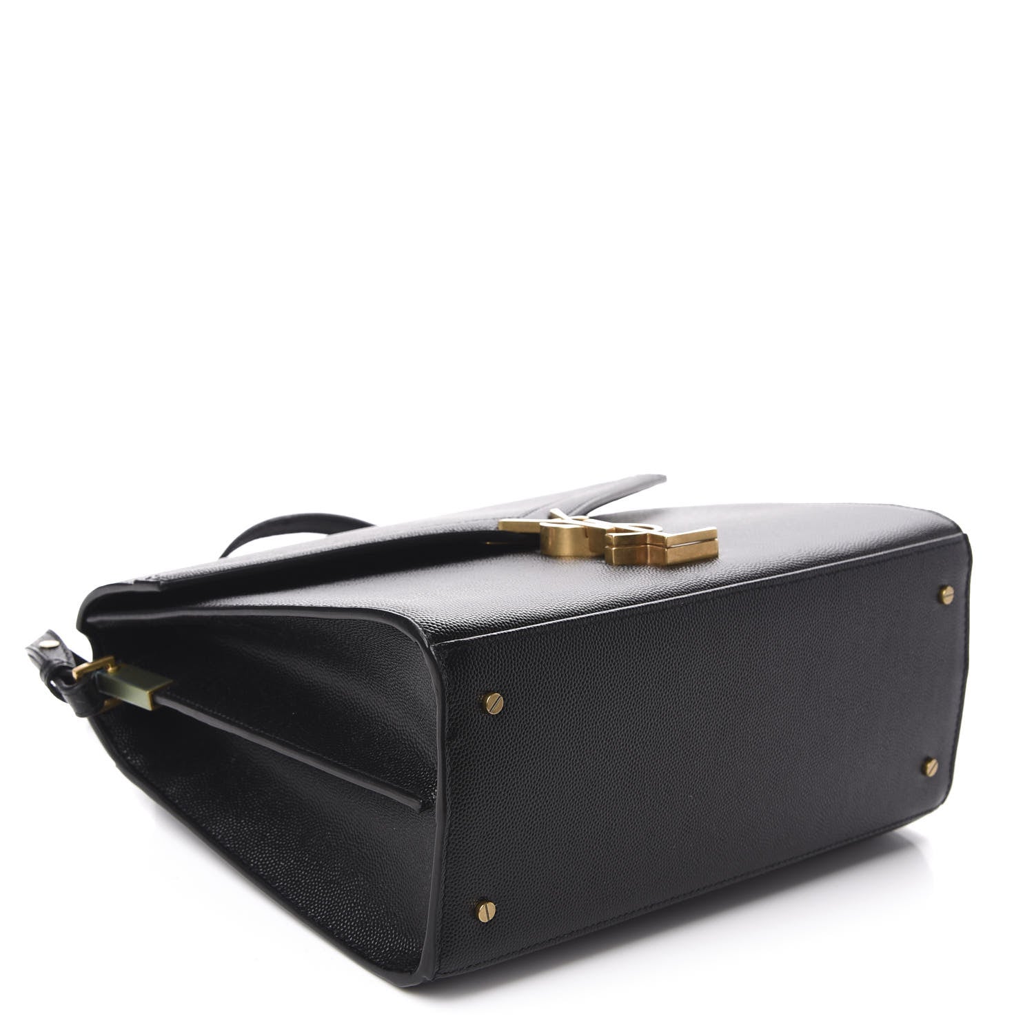 Saint Laurent Grain de Poudre Medium Classic Monogram Cassandra Top Handle Black Rouge Legion 5 of 11