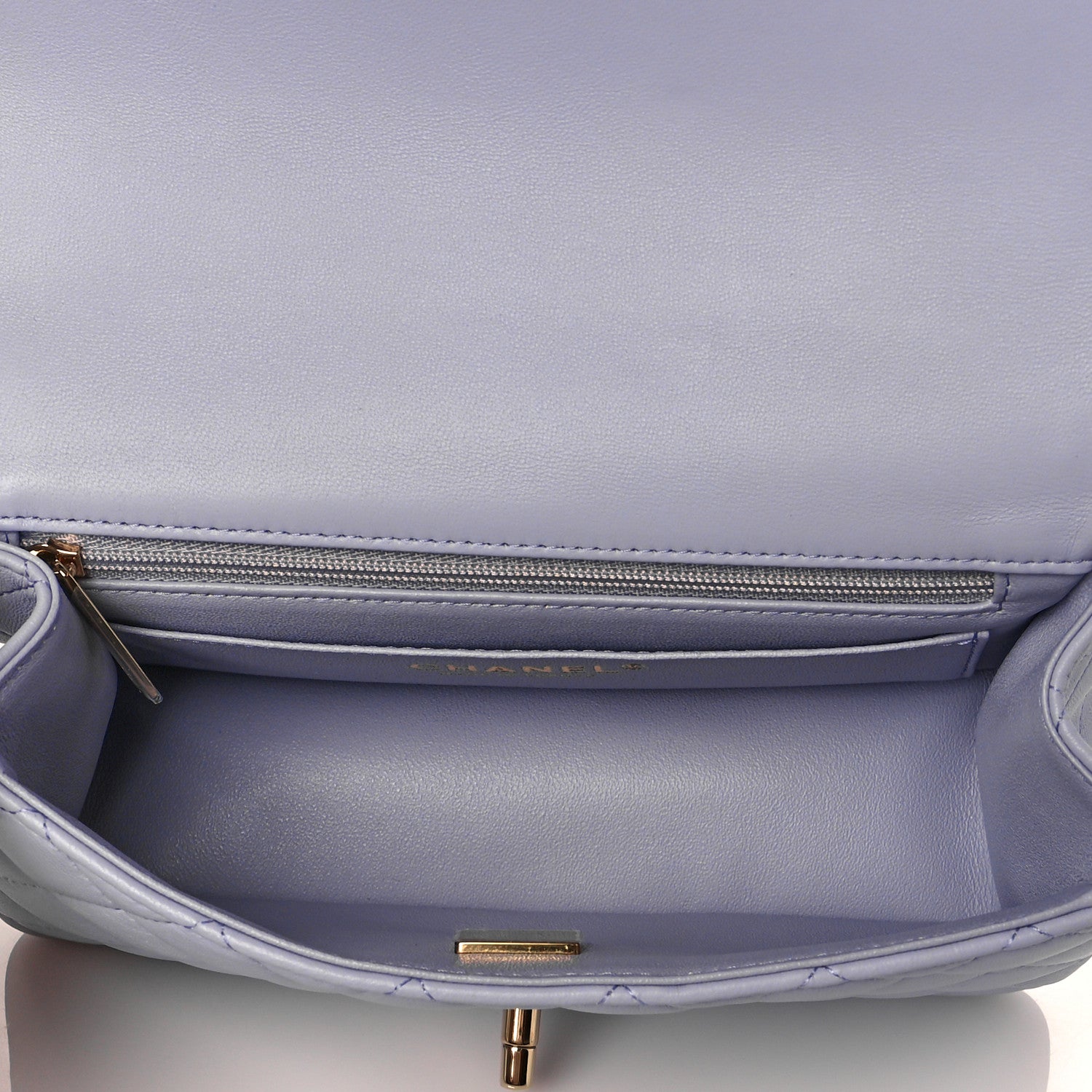 Chanel Lambskin Quilted Mini Top Handle Rectangular Flap Light Purple 5 of 11