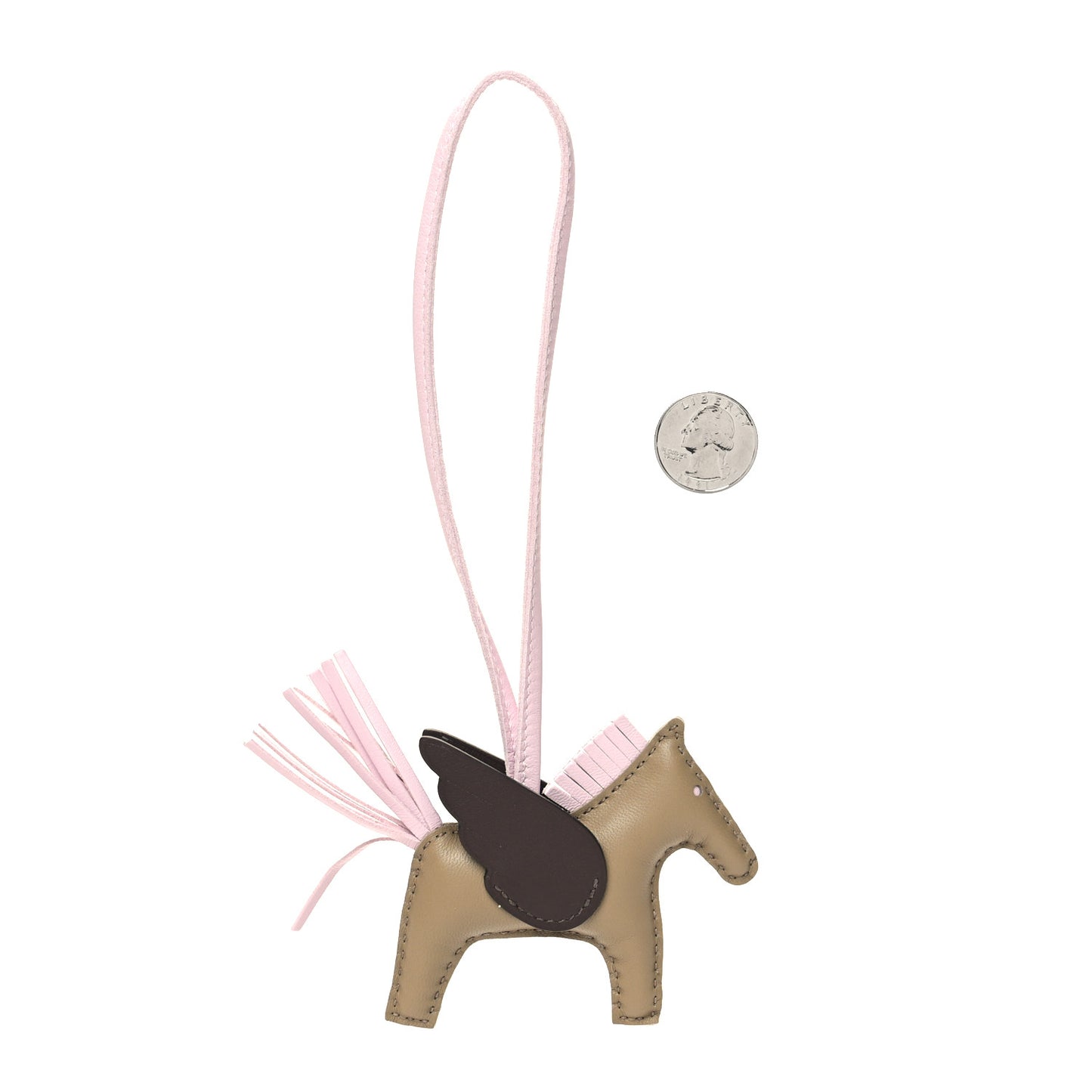 Milo Lambskin Grigri Rodeo Pegase Horse Bag Charm PM Beige Marfa Mauve Pale Moka