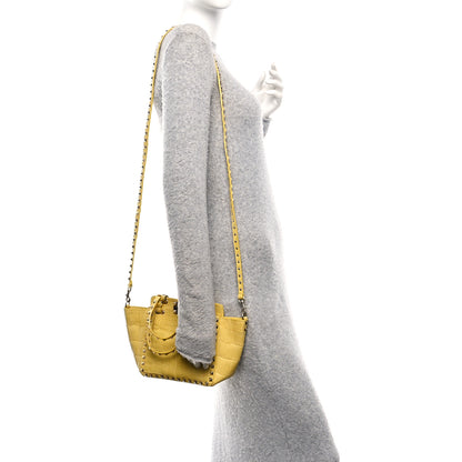 Valentino Garavani Crocodile Small Rockstud Tote Jonquill 2 of 13