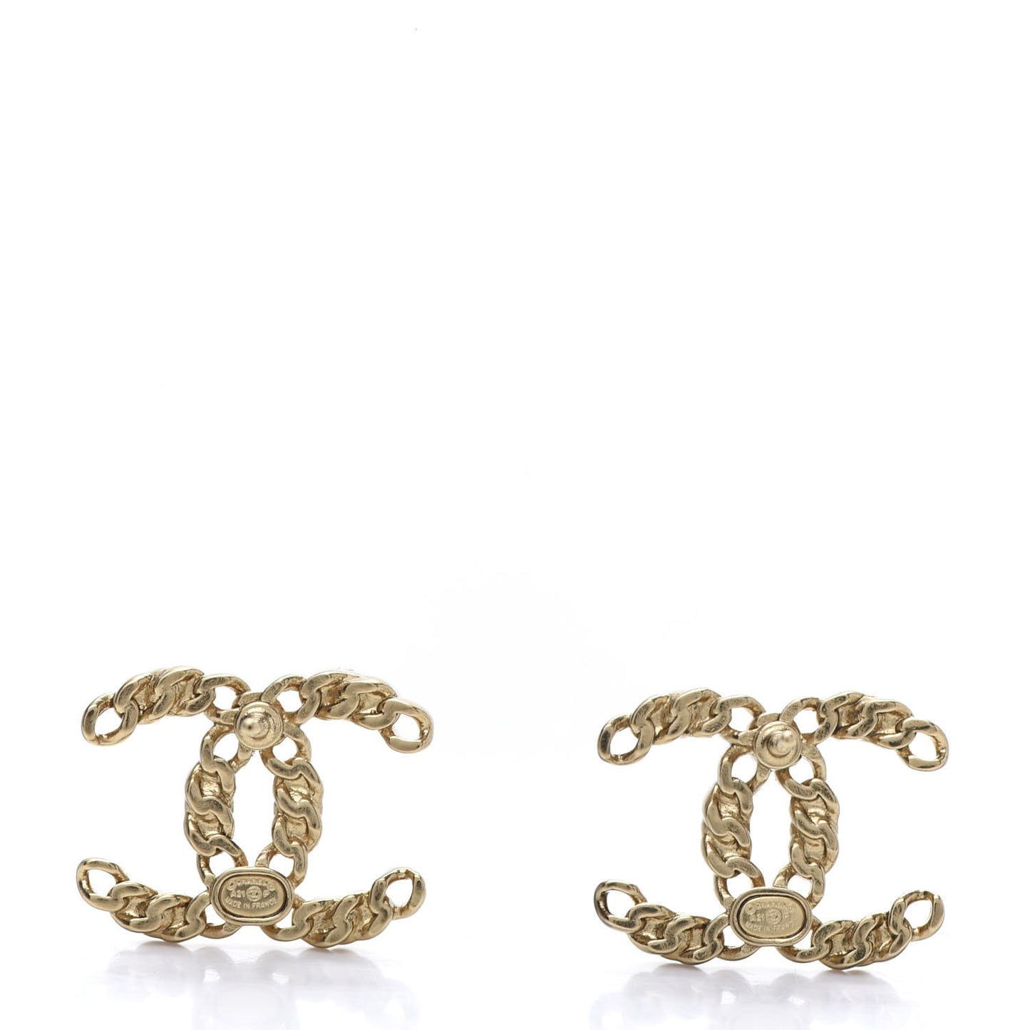 Pearl Crystal Chain Link CC Earrings Gold Red Pink Yellow