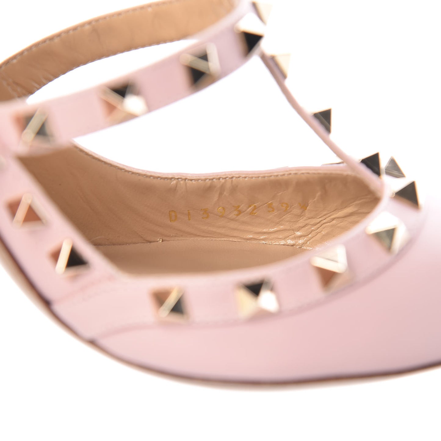 Calfskin Nappa Rockstud Ankle Strap 100mm Pumps 39.5 Water Rose