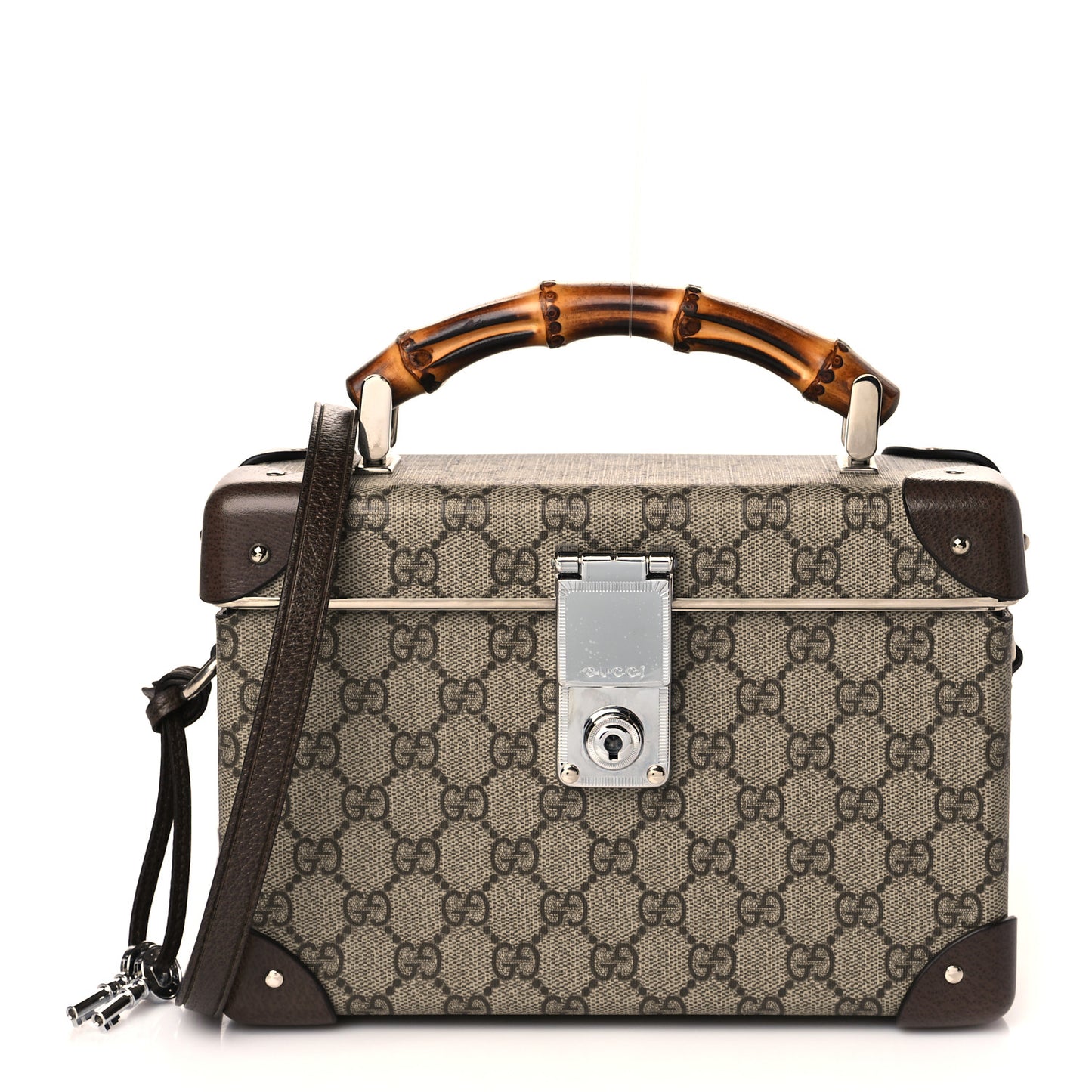 GG Supreme Monogram Globe-Trotter Beauty Case Brown