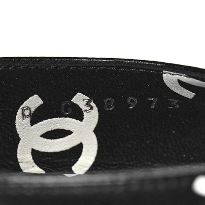 Chanel Lambskin Printed CC Sandals 38 Black White 8 of 9