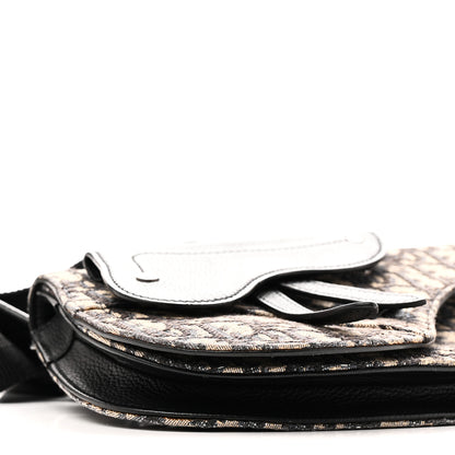 Christian Dior Oblique Saddle Messenger Pouch Beige Black 9 of 11