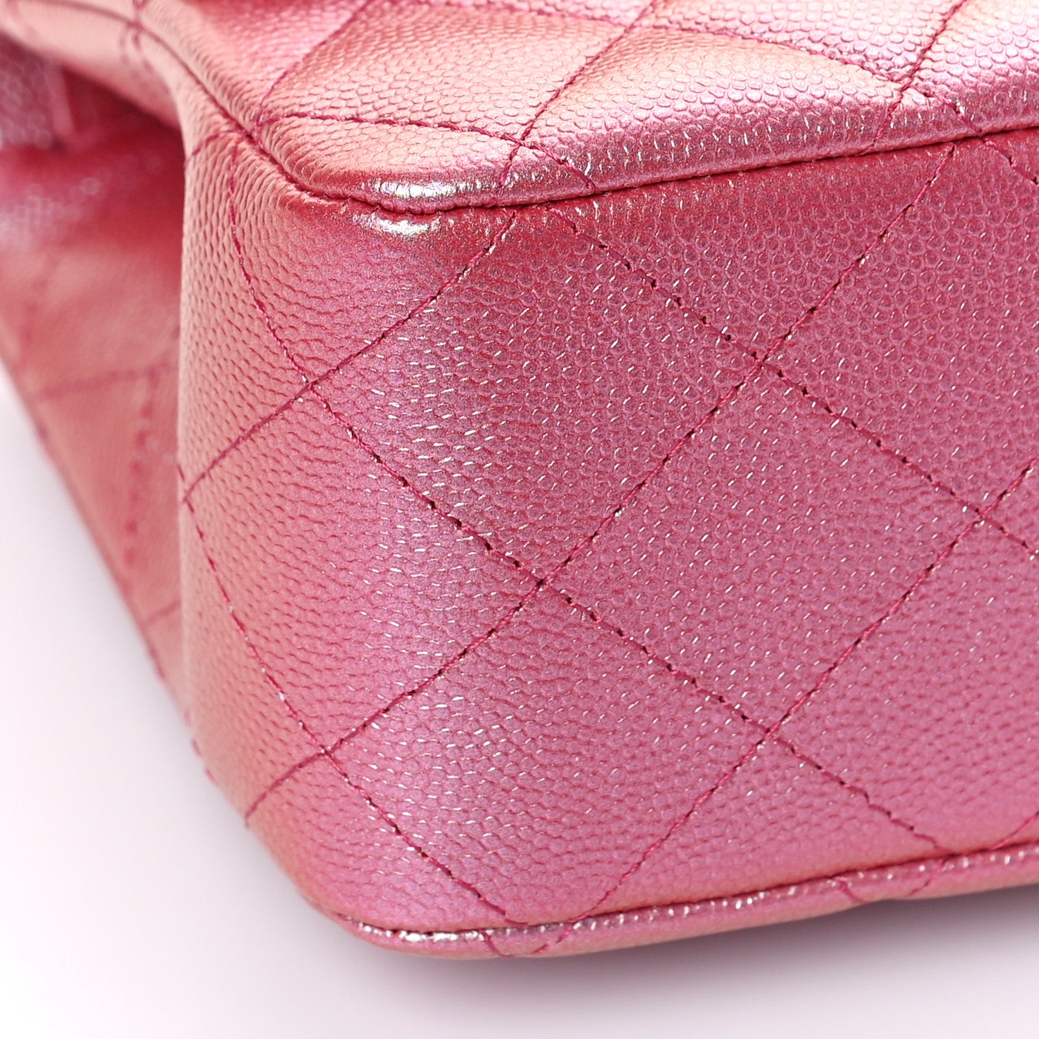 Chanel Iridescent Caviar Quilted Medium Double Flap Pink 7 of 9