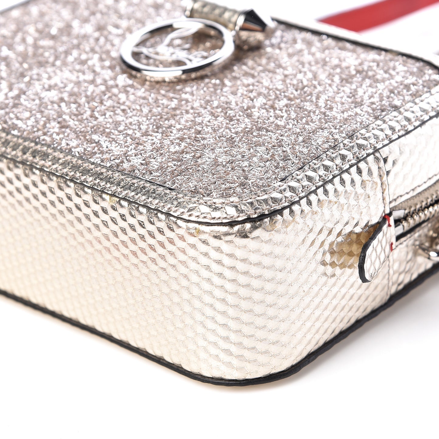 Givre Calfskin Glitter Cubiste Mini Rubylou Perle Platine