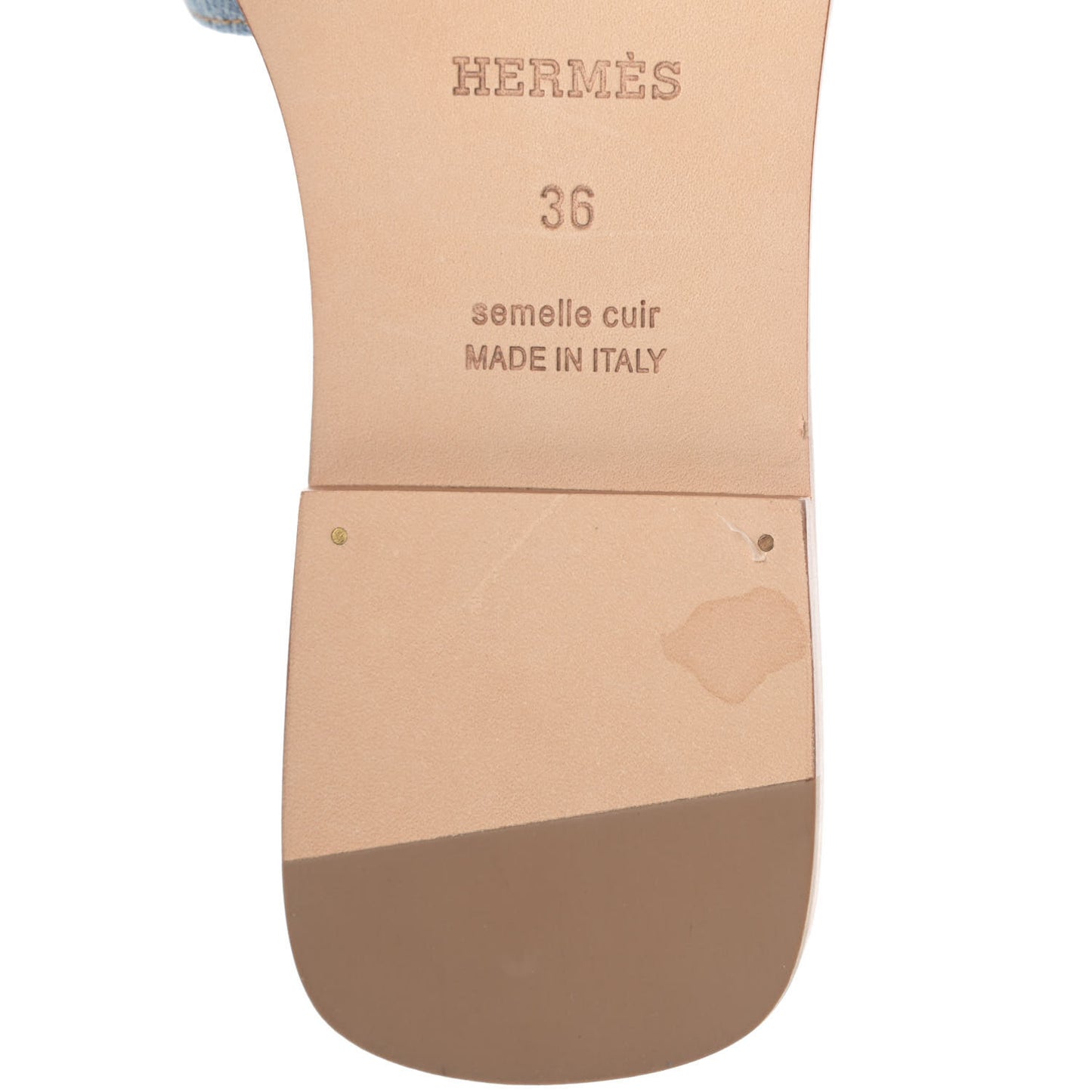 Denim Canvas Oran Sandals 36 Bleu Clair